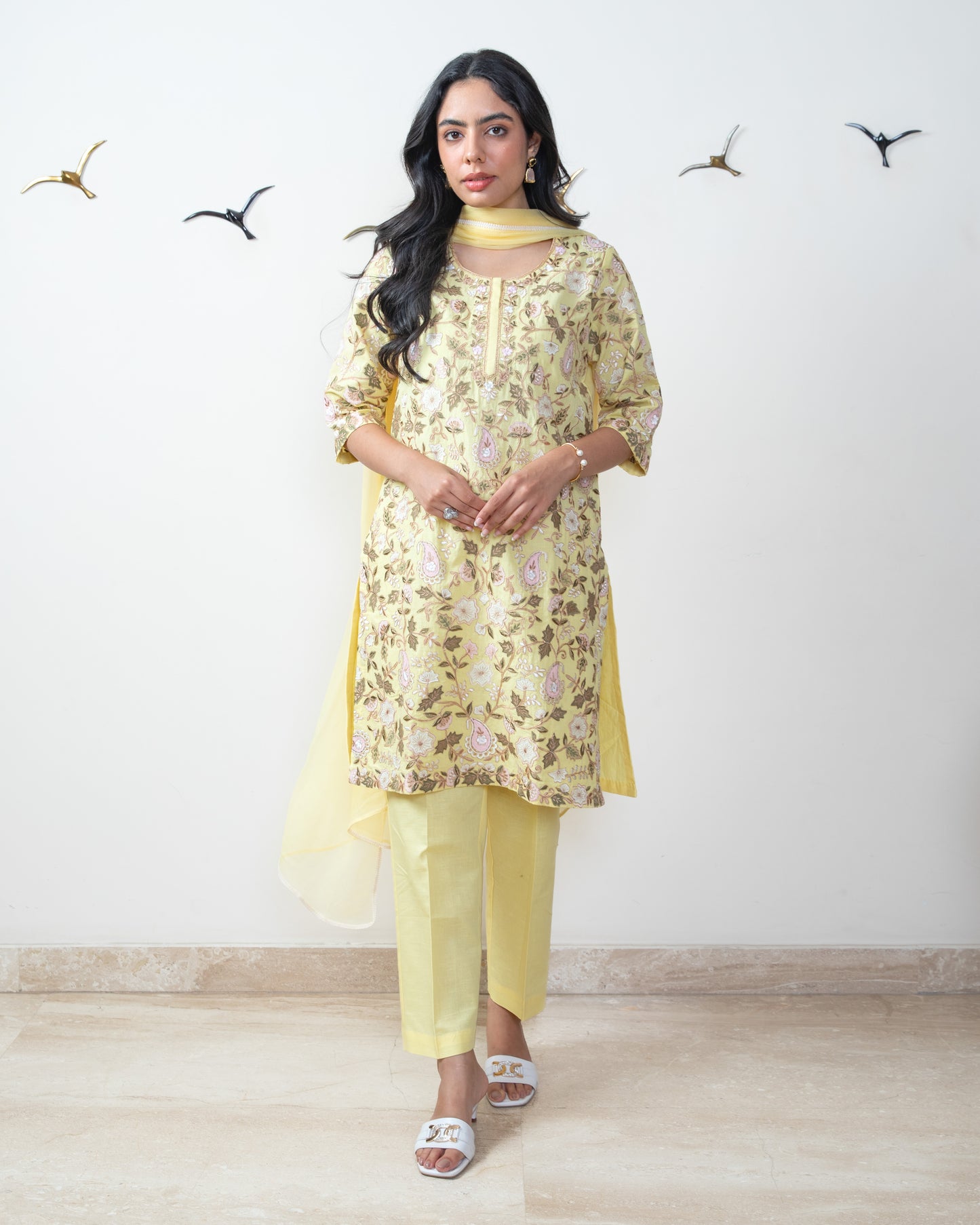 Classy Tunic Set With Chiffon Dupatta