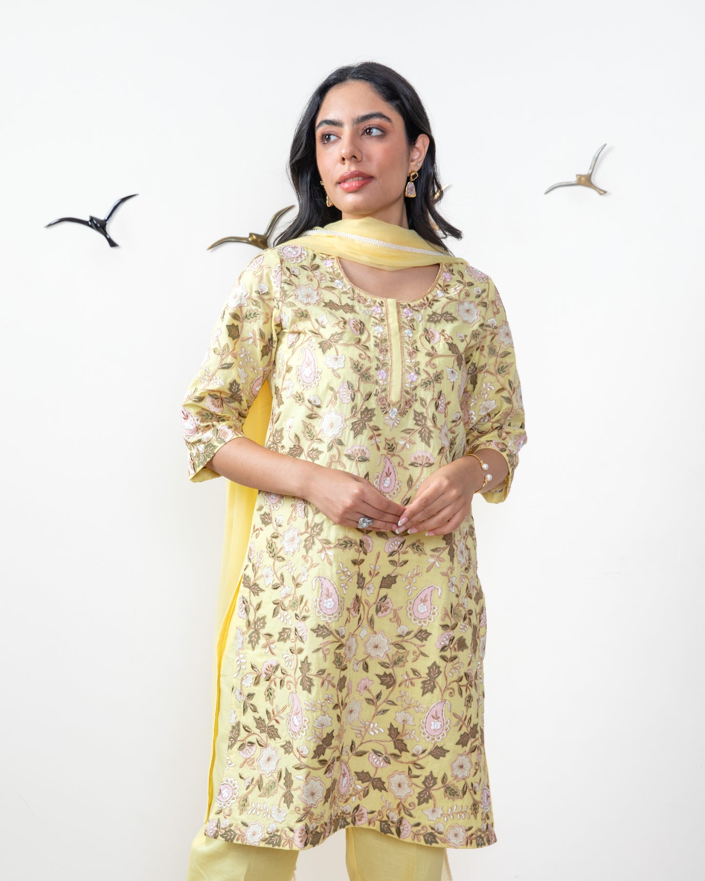 Classy Tunic Set With Chiffon Dupatta