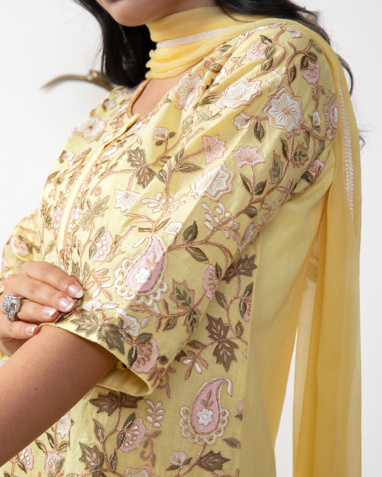 Classy Tunic Set With Chiffon Dupatta