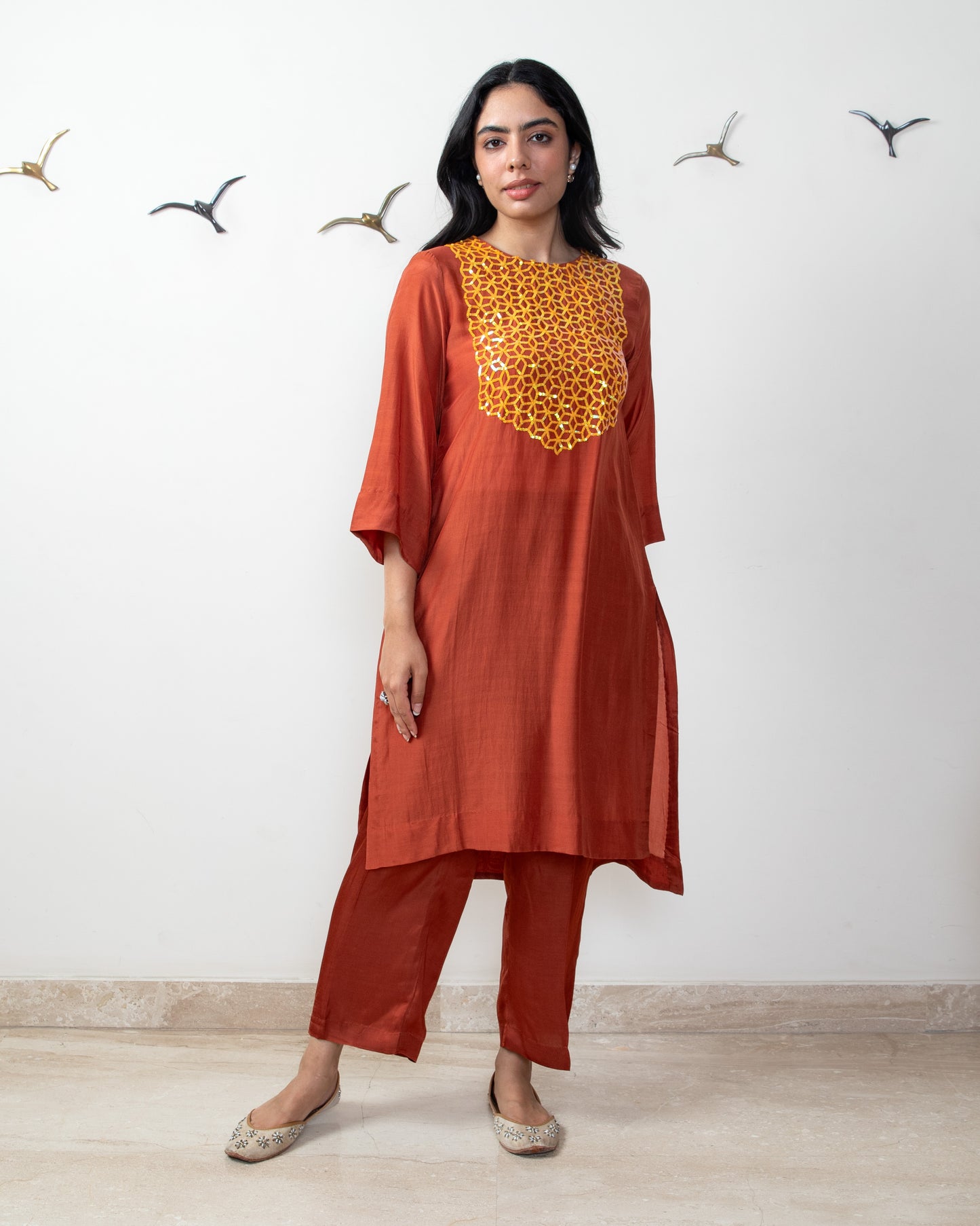Noor rust tunic set