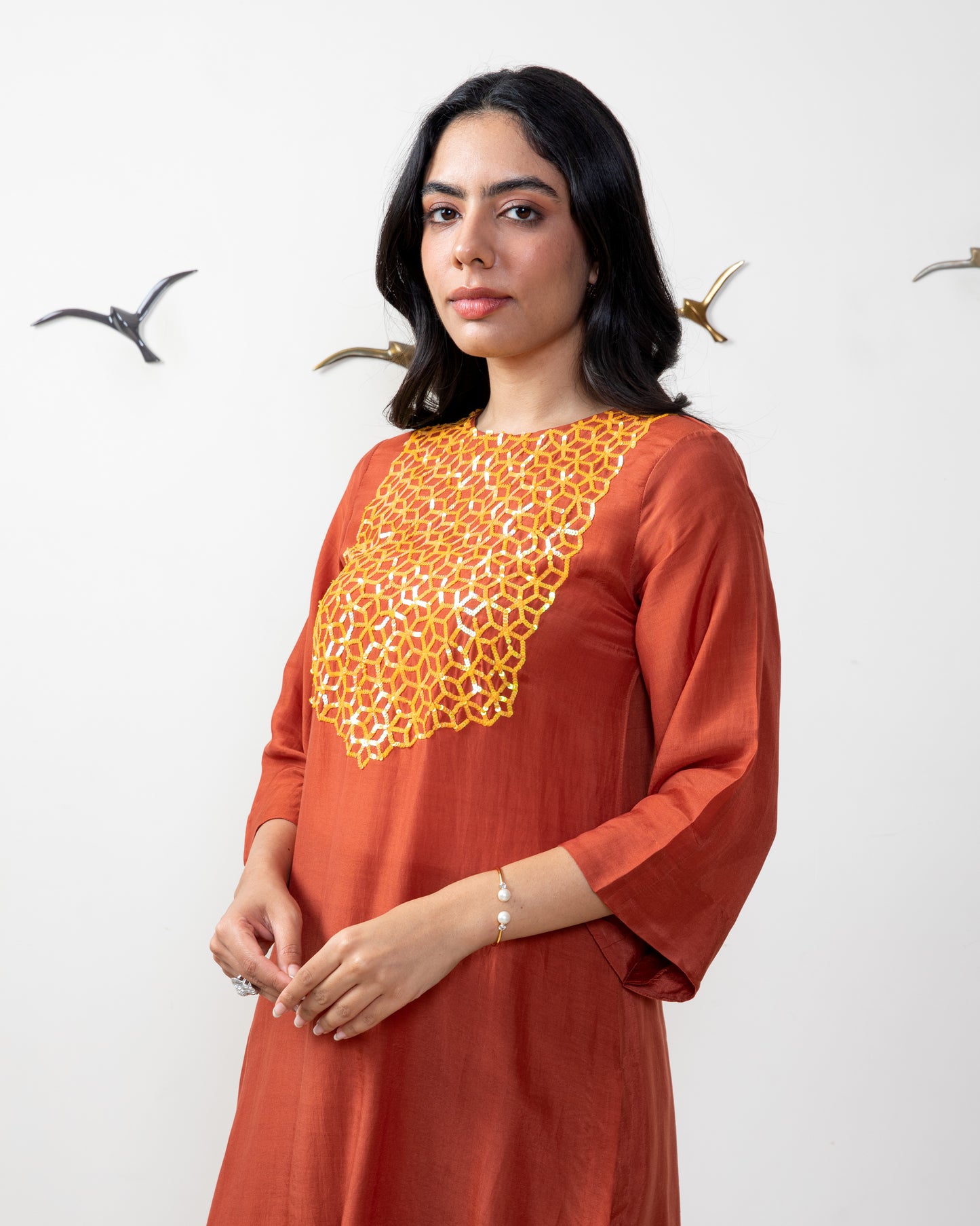 Noor rust tunic set