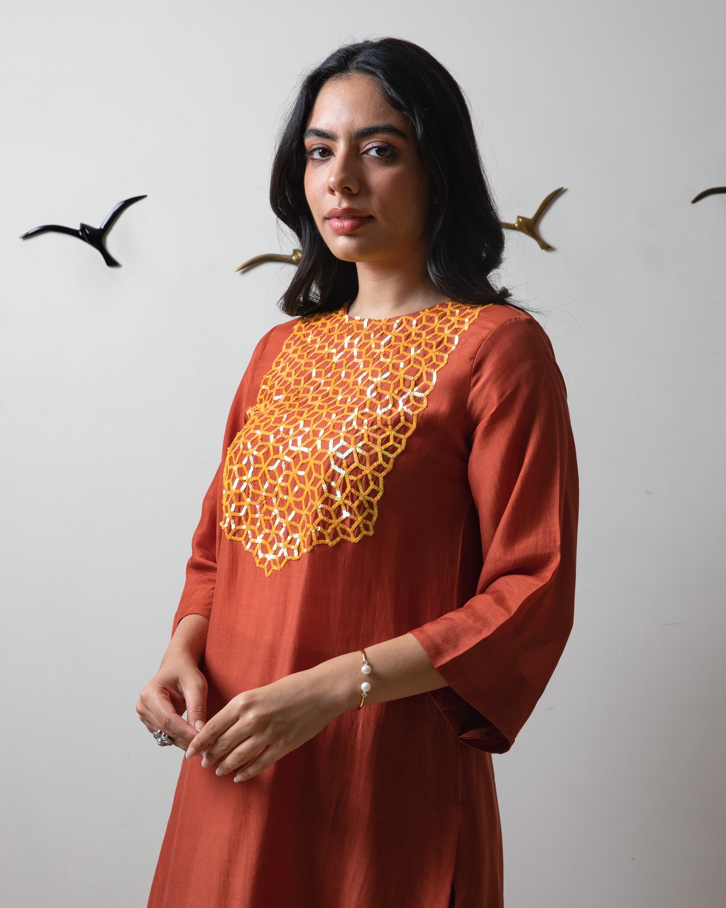 Noor rust tunic set