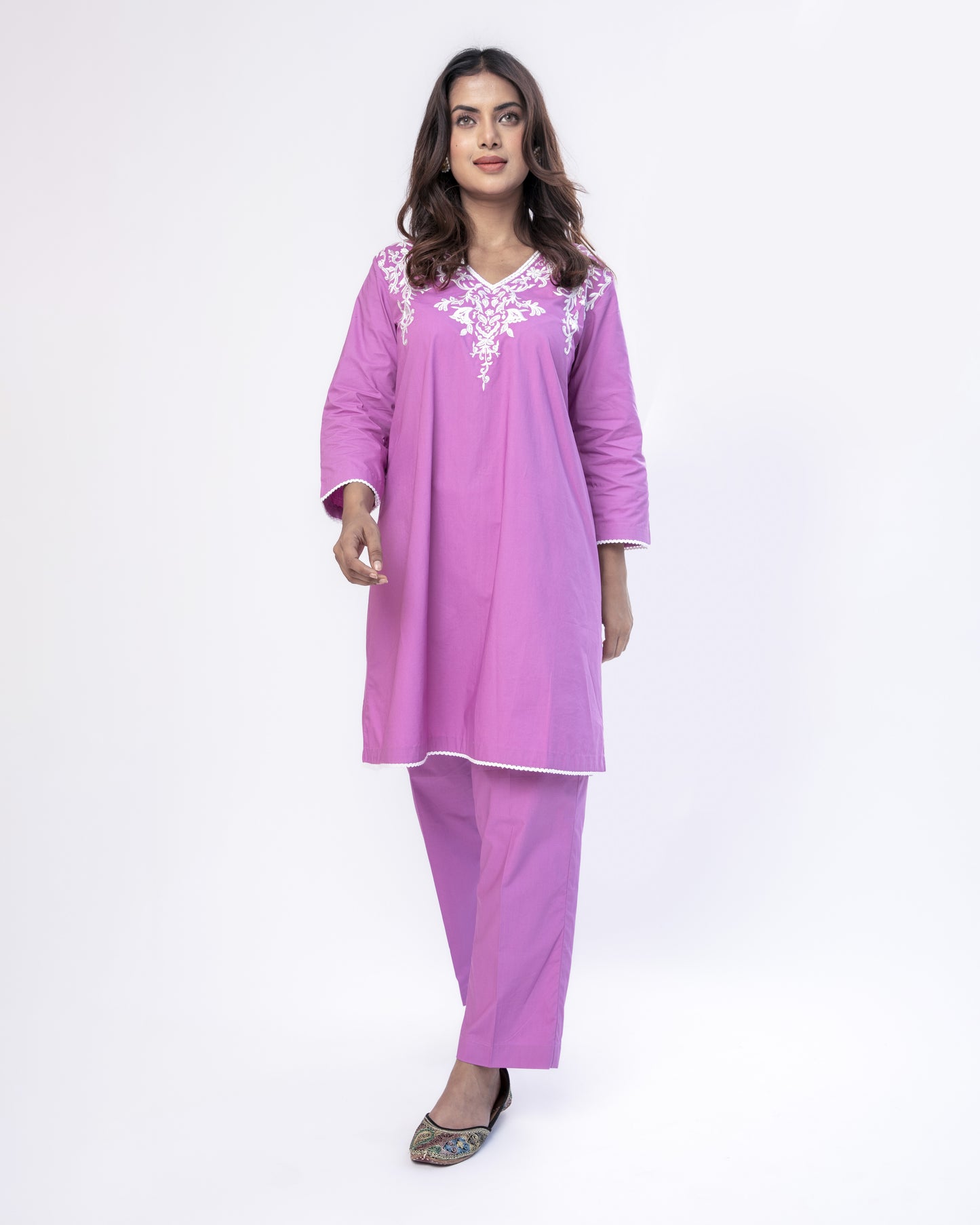 Onion Pink Poplin Tunic Set