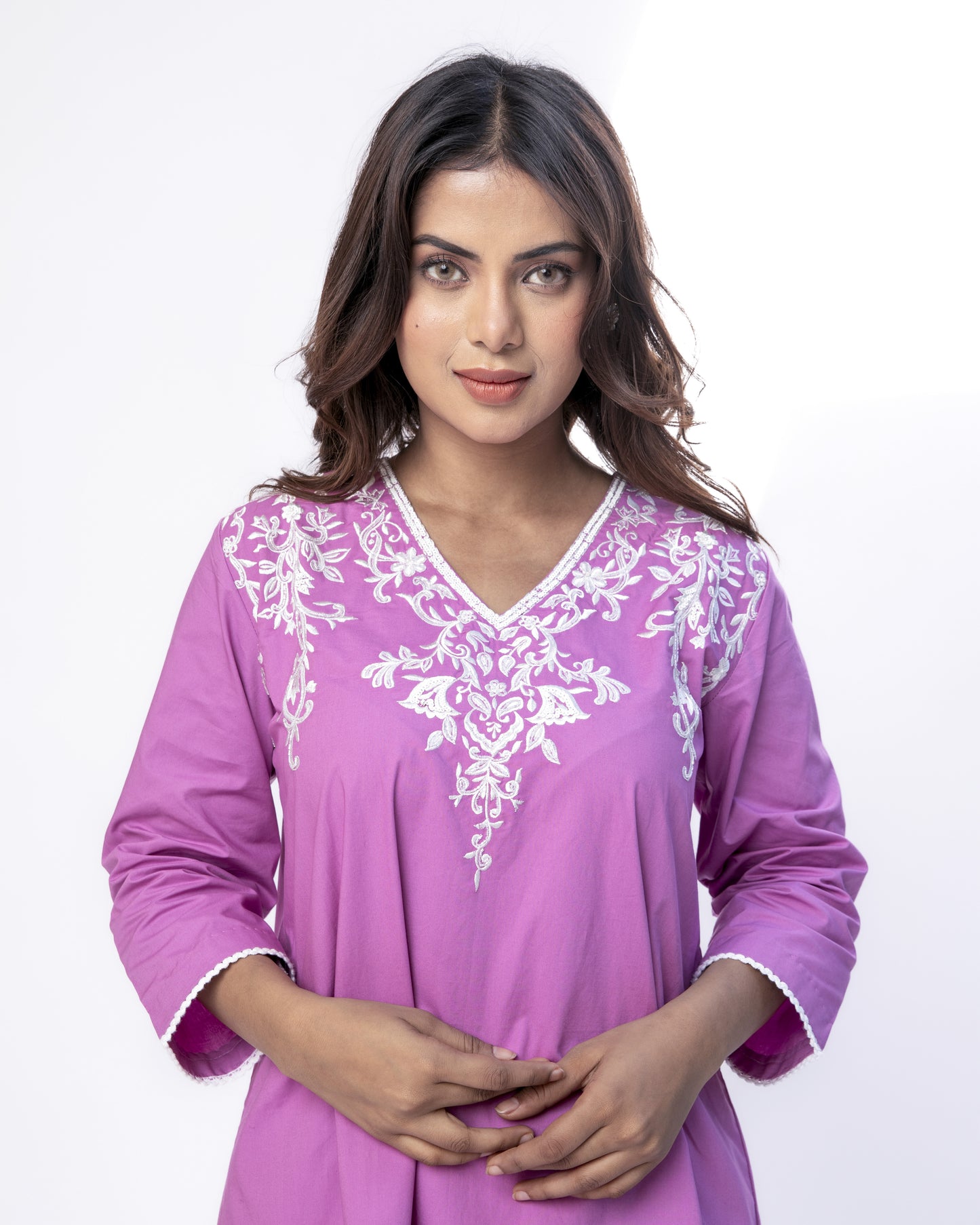 Onion Pink Poplin Tunic Set