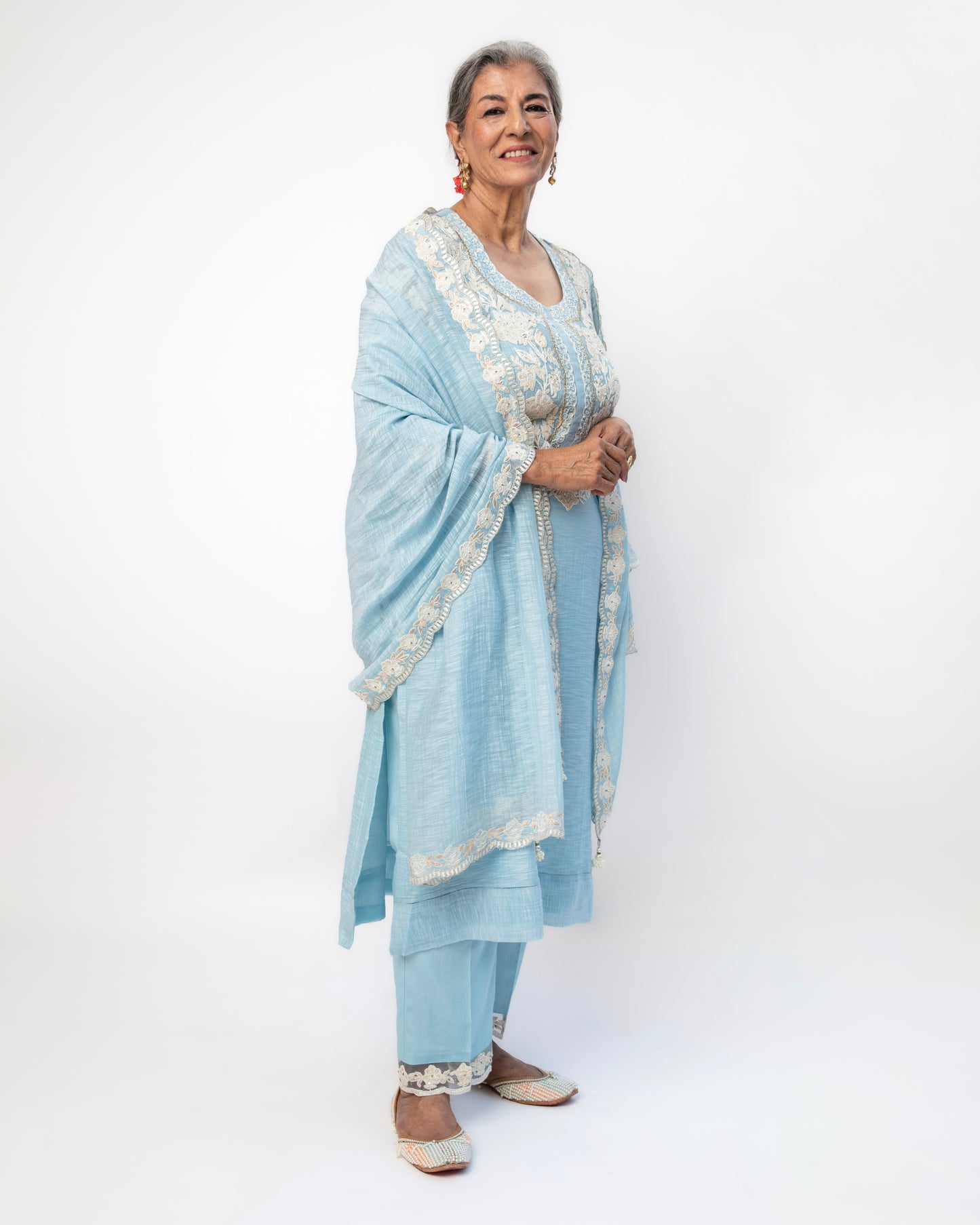 Baby Blue Embroidered Kurta Set