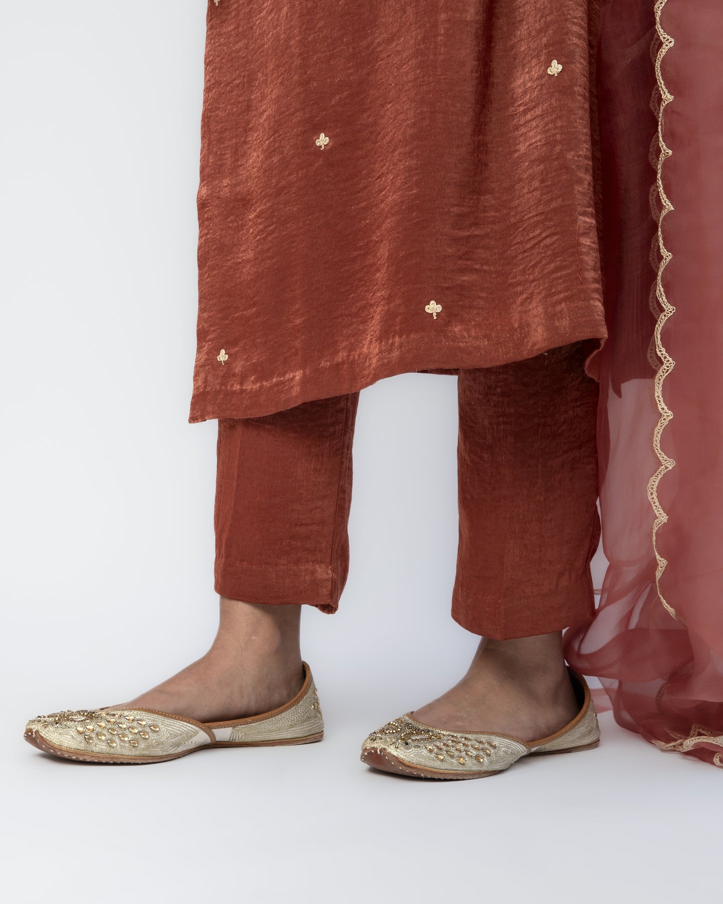 Sandwash Satin Rust Tunic Set