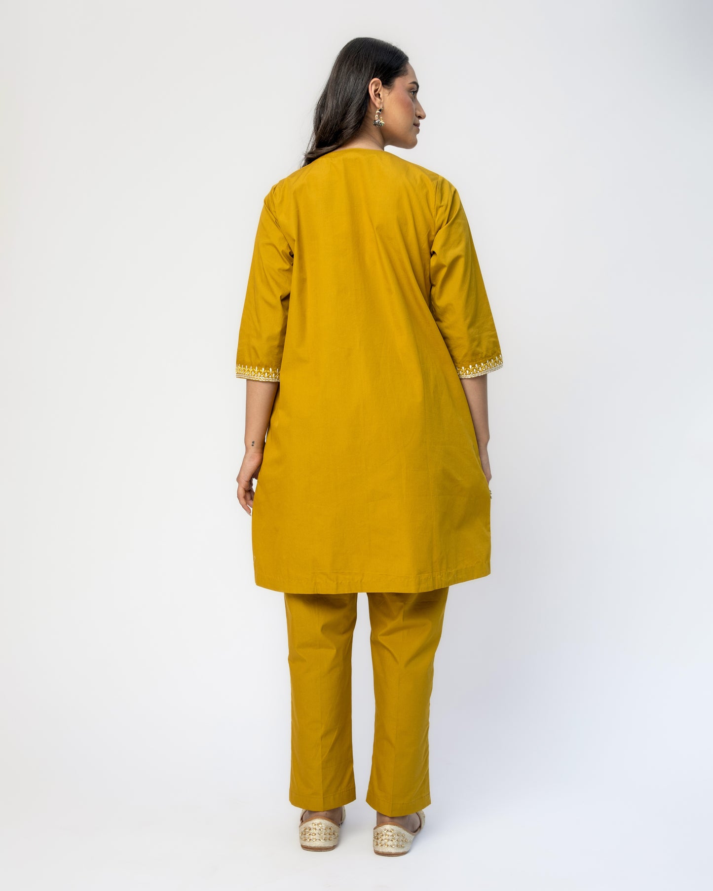 Mustard Poplin Tunic Set