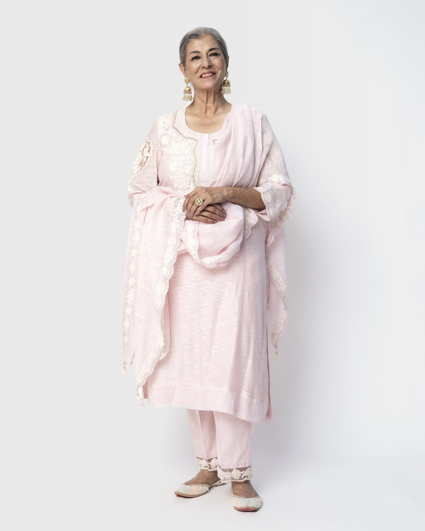 Baby Pink Embroidered Kurta Set