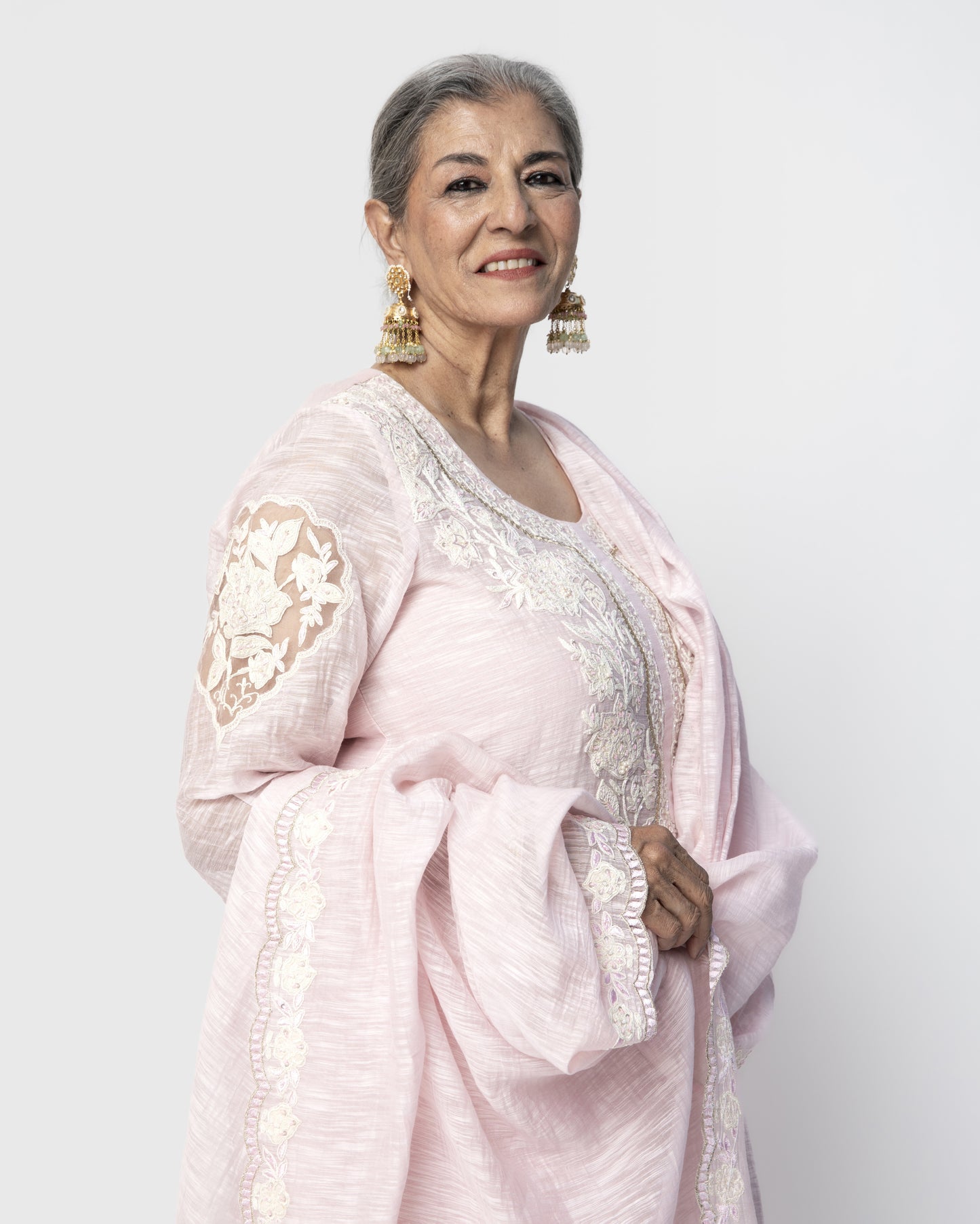 Baby Pink Embroidered Kurta Set