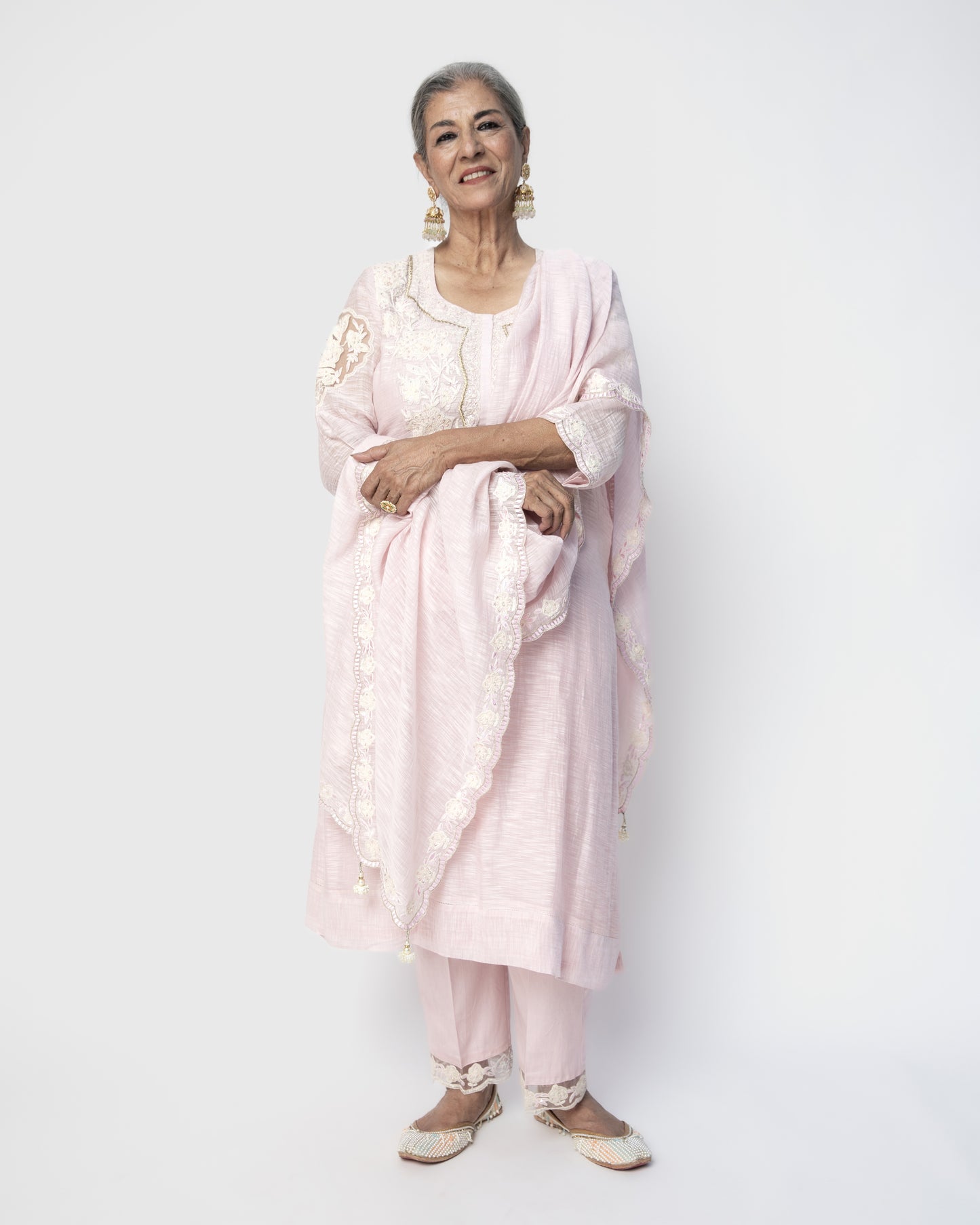 Baby Pink Embroidered Kurta Set