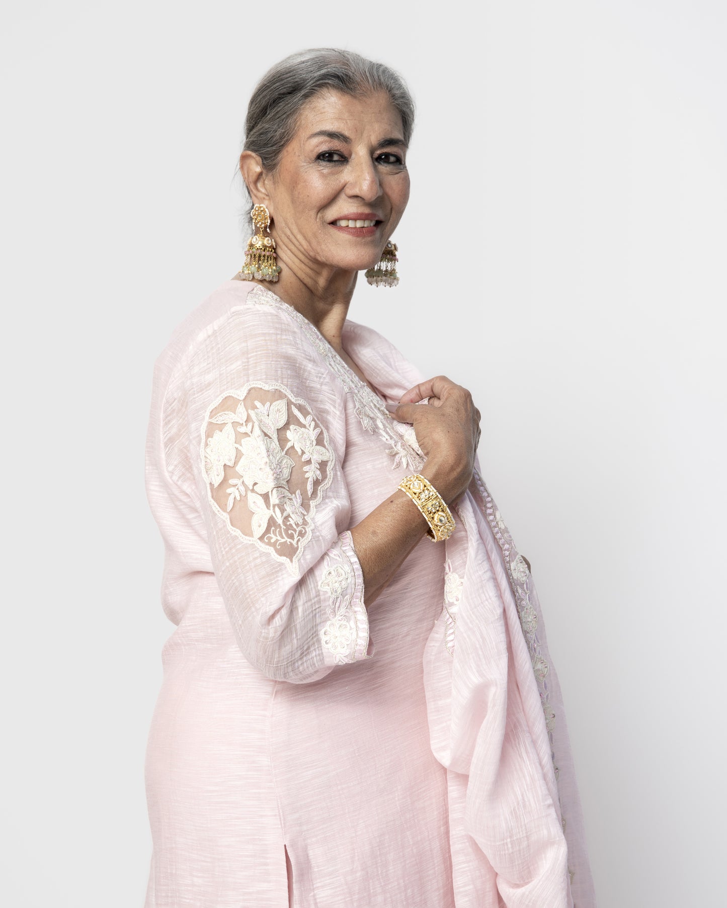 Baby Pink Embroidered Kurta Set