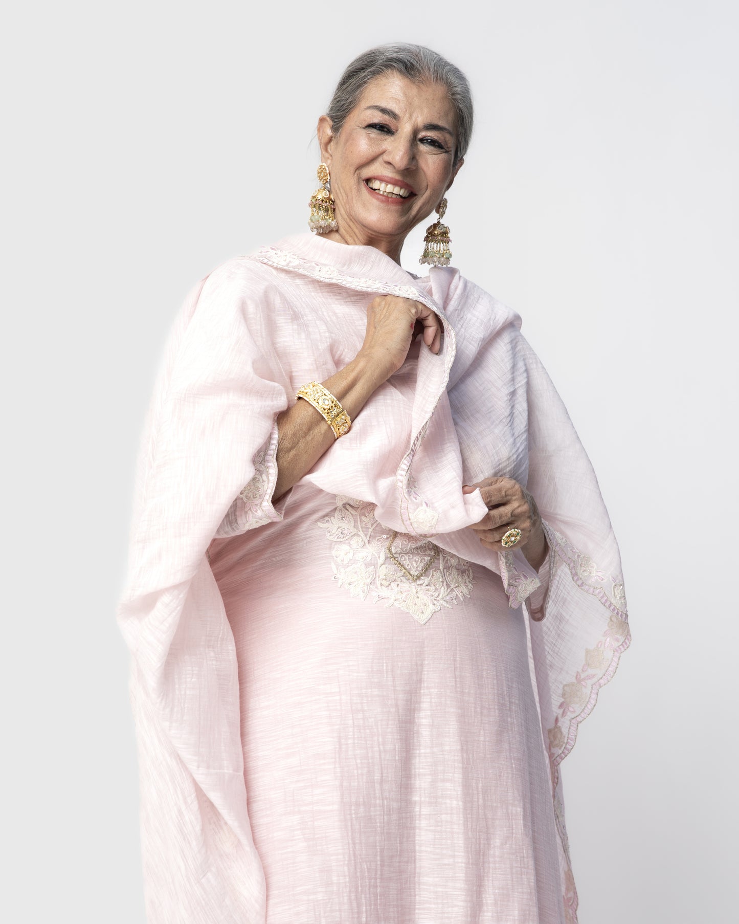 Baby Pink Embroidered Kurta Set
