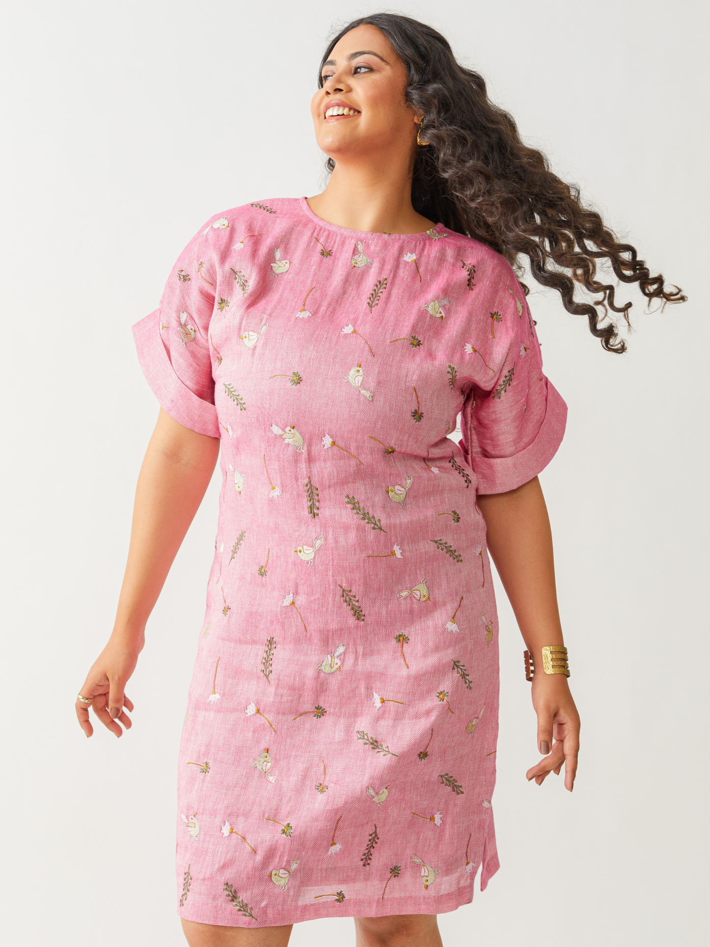 Haru Oversized Dress With Front Embroidery