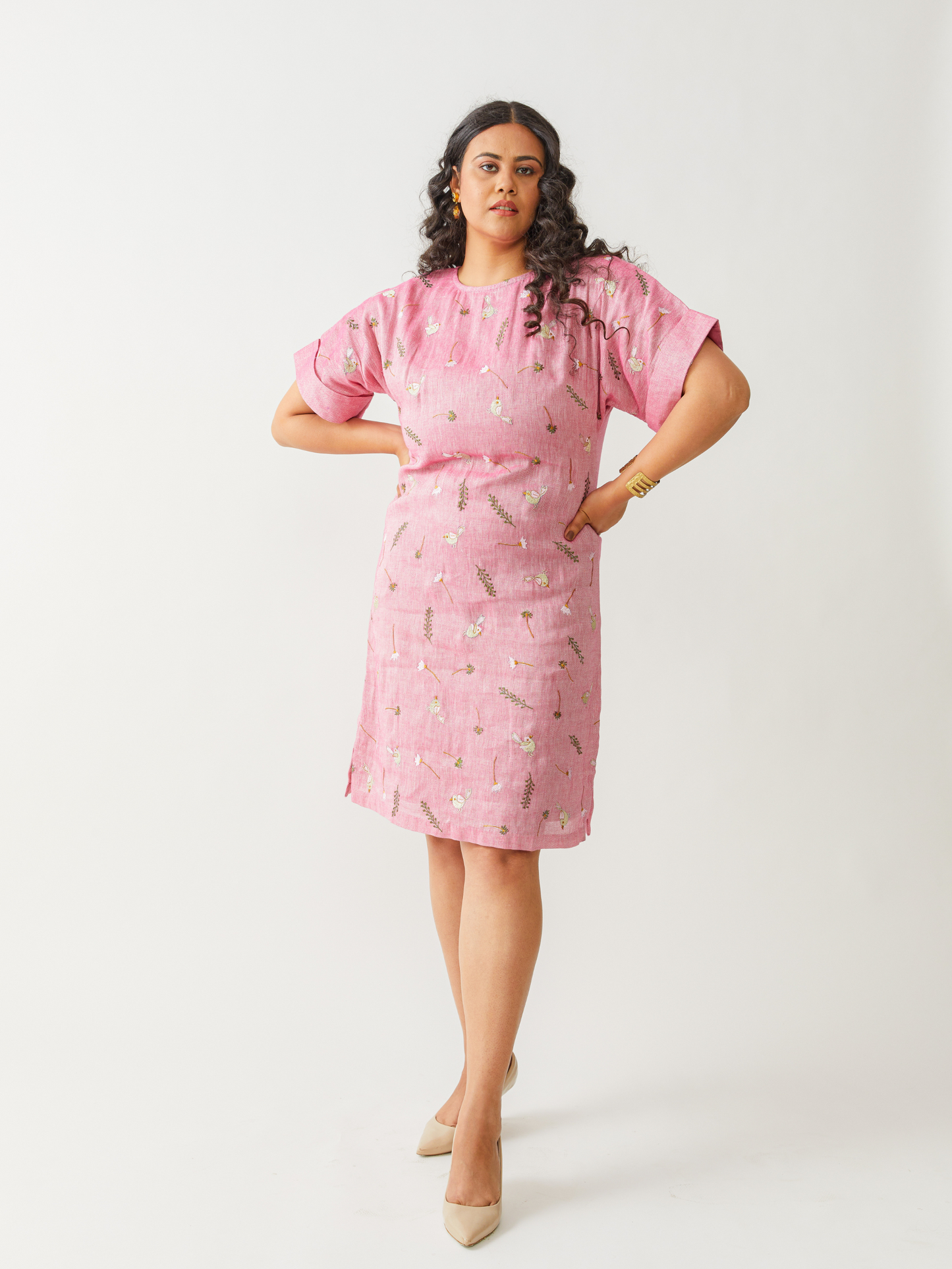 Haru Oversized Dress With Front Embroidery