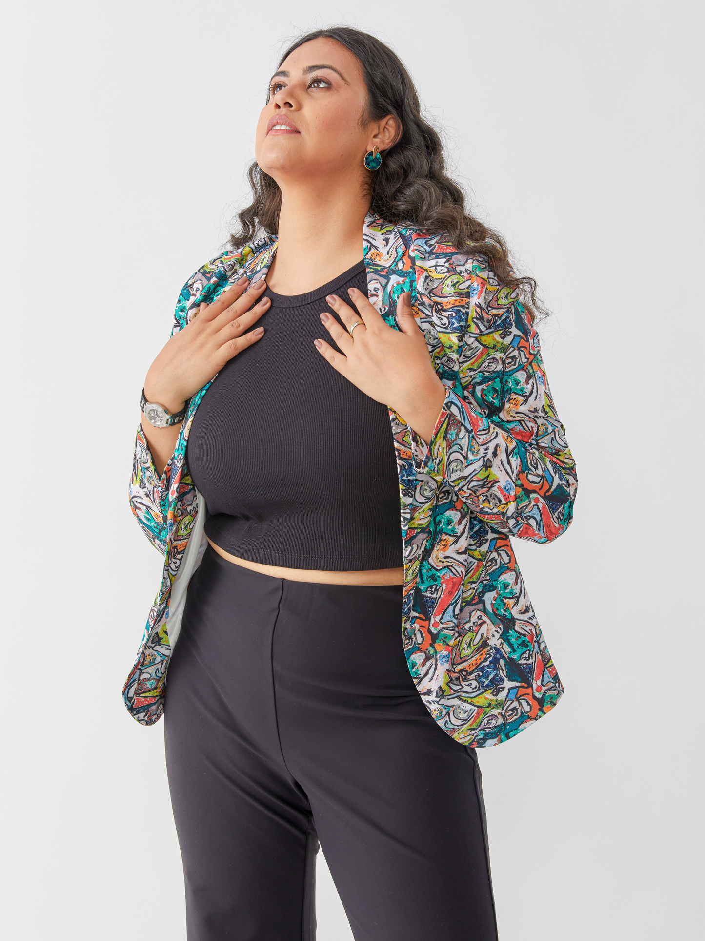 Prismatic Satin Georgette Breezy Summer Jacket