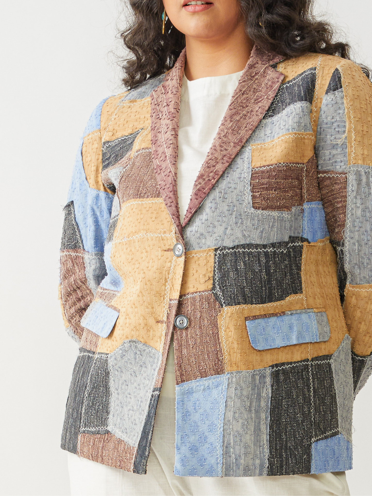 Boho Reversible Brown Beggars Patch Jacket
