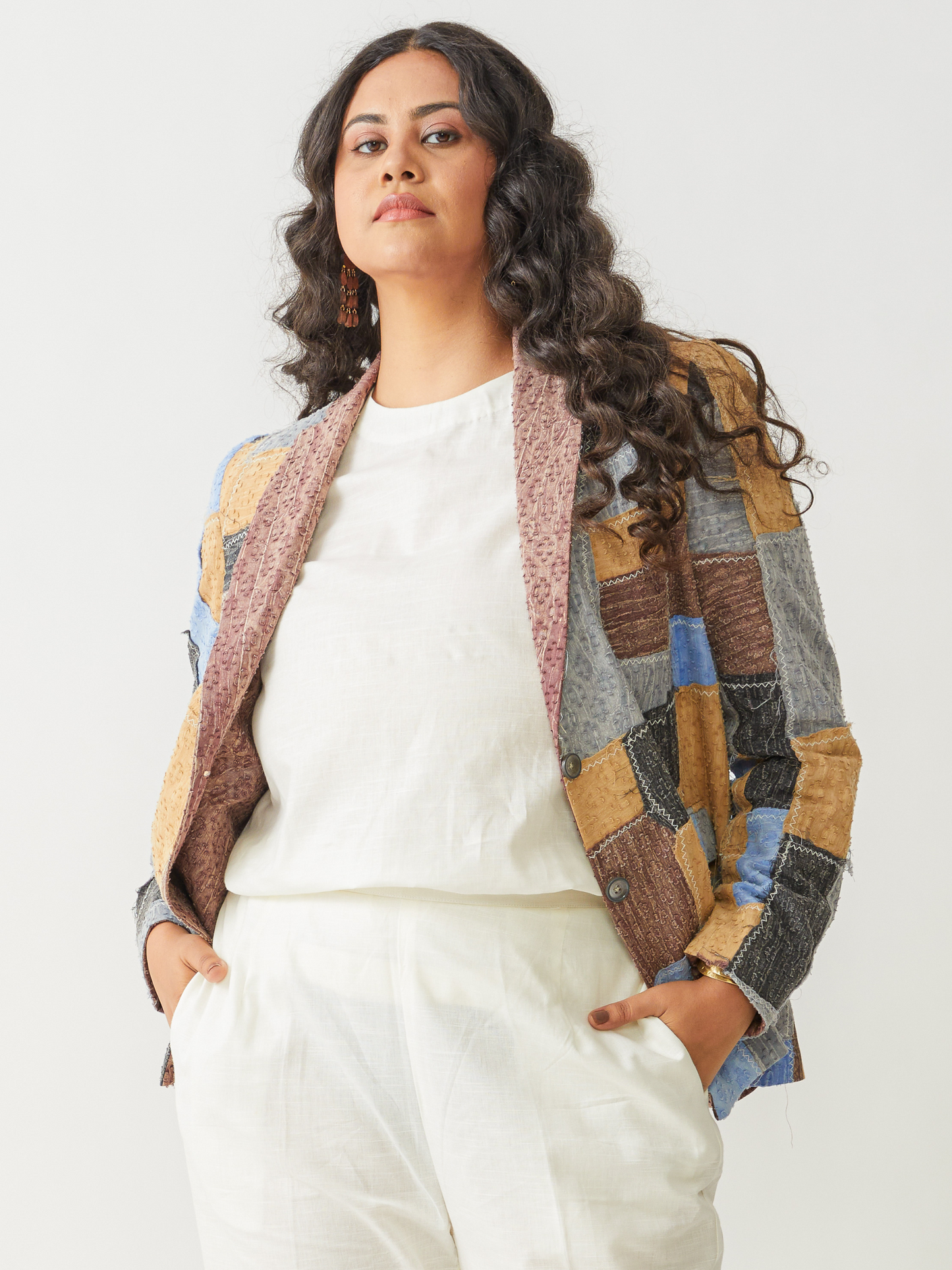 Boho Reversible Brown Beggars Patch Jacket