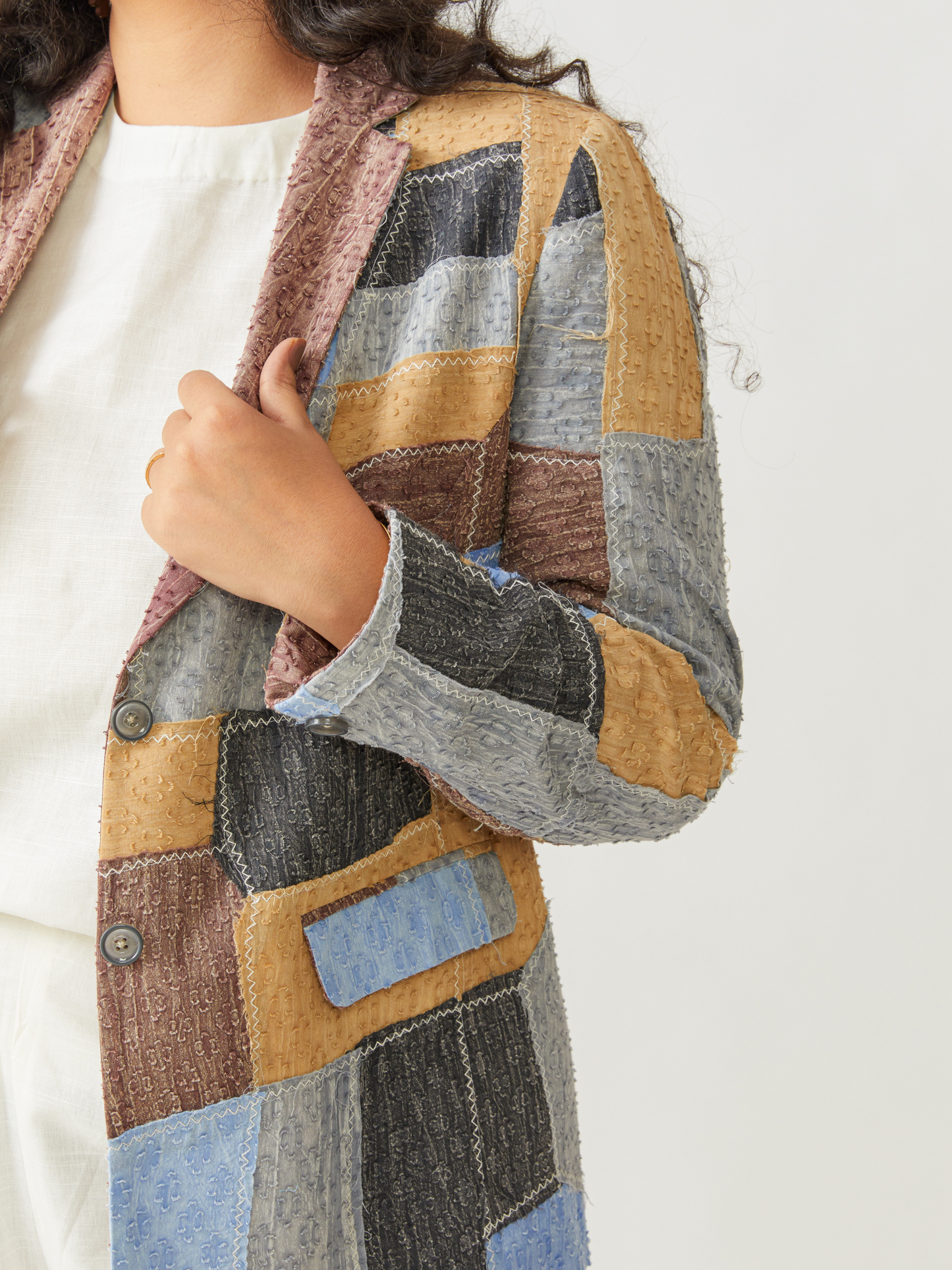 Boho Reversible Brown Beggars Patch Jacket