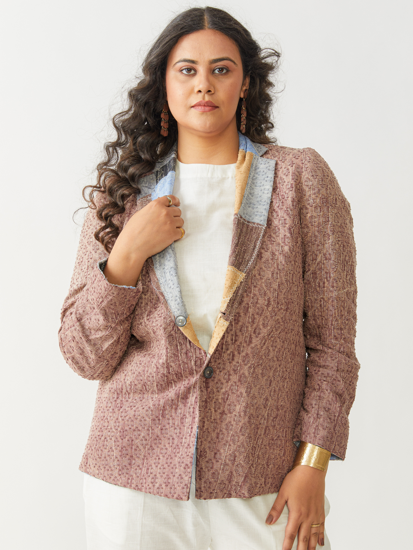 Boho Reversible Brown Beggars Patch Jacket