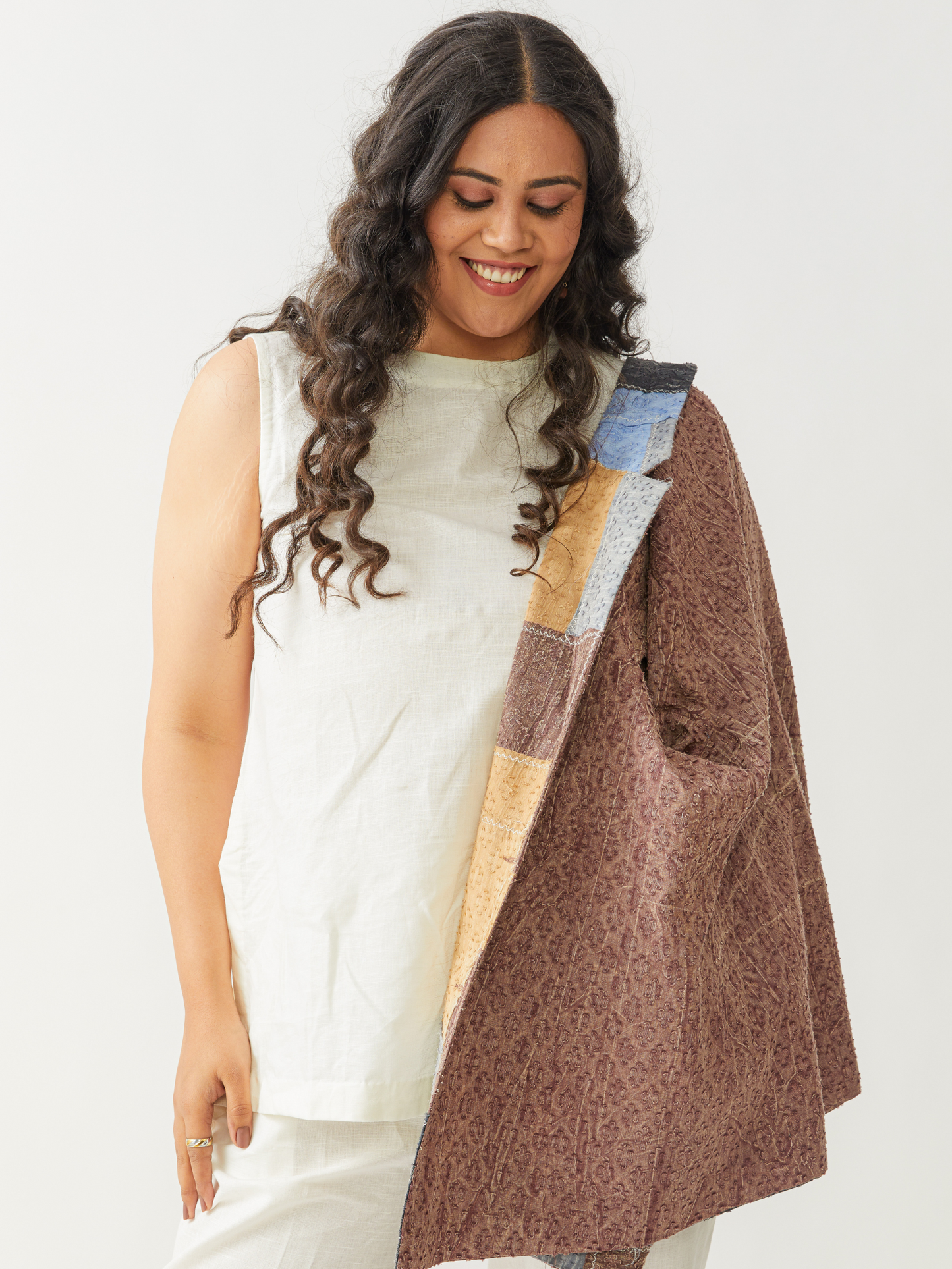 Boho Reversible Brown Beggars Patch Jacket