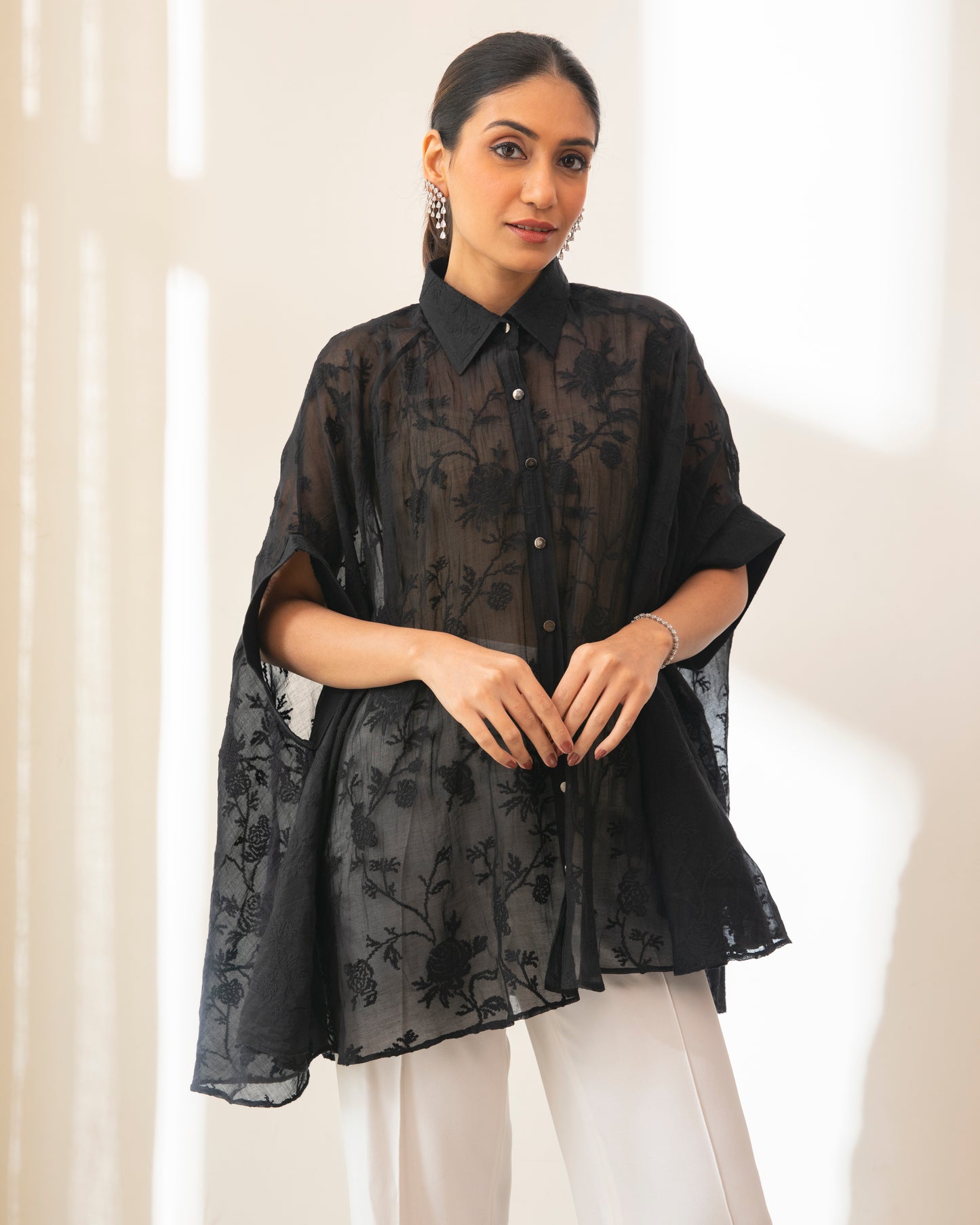 Time Wrap Long Button Down Shirt
