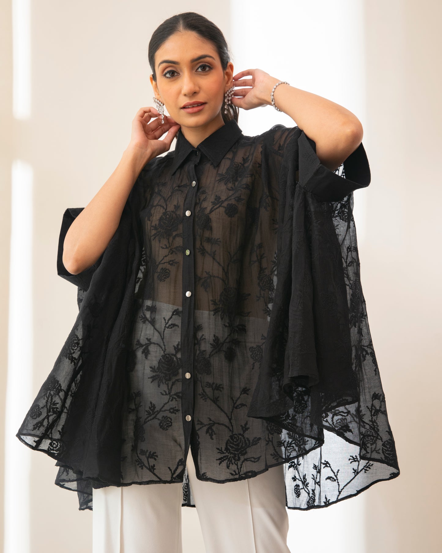 Time Wrap Long Button Down Shirt