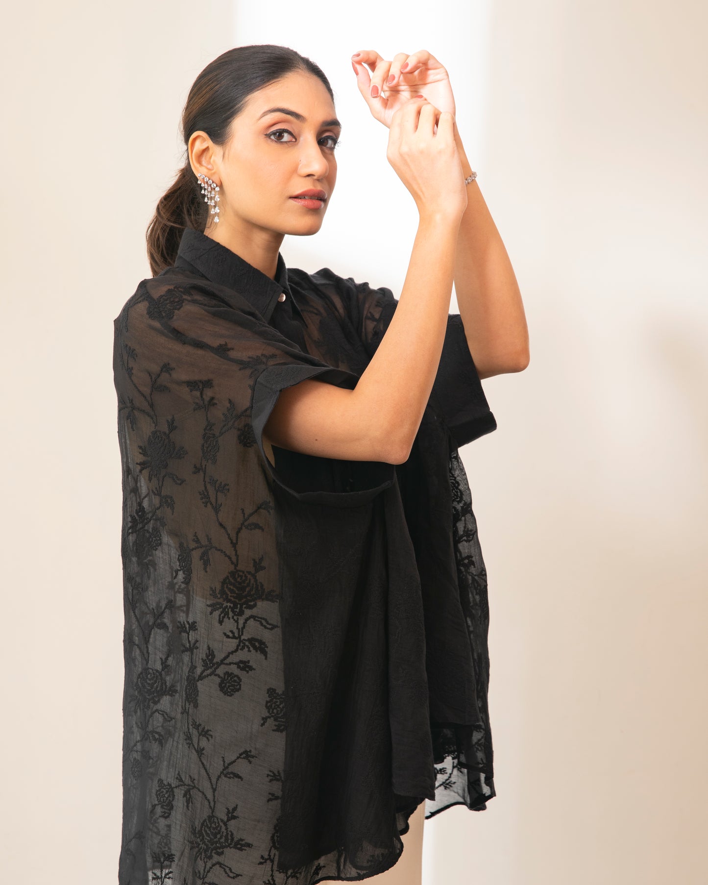 Time Wrap Long Button Down Shirt