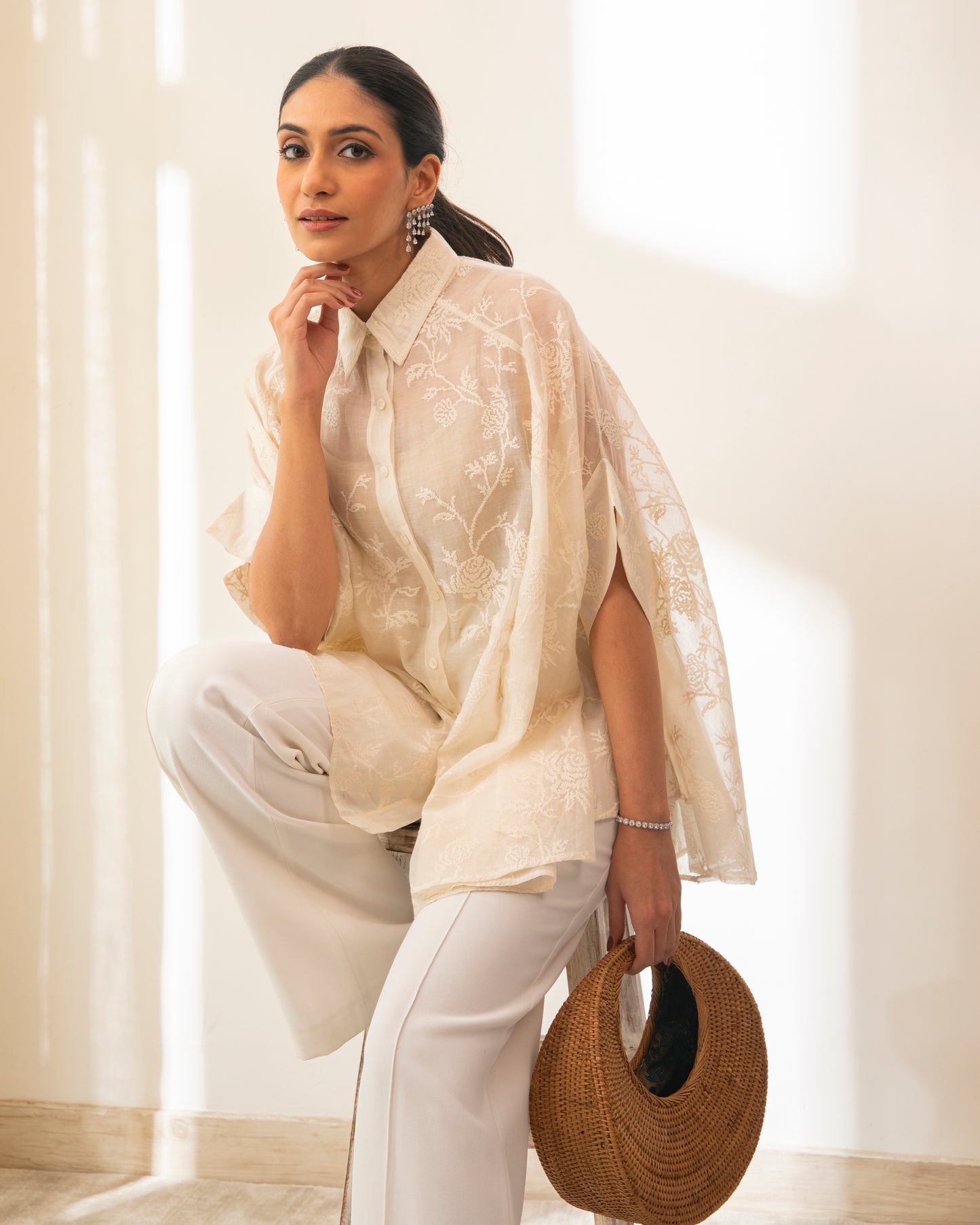 Time Wrap Long Button Down Shirt
