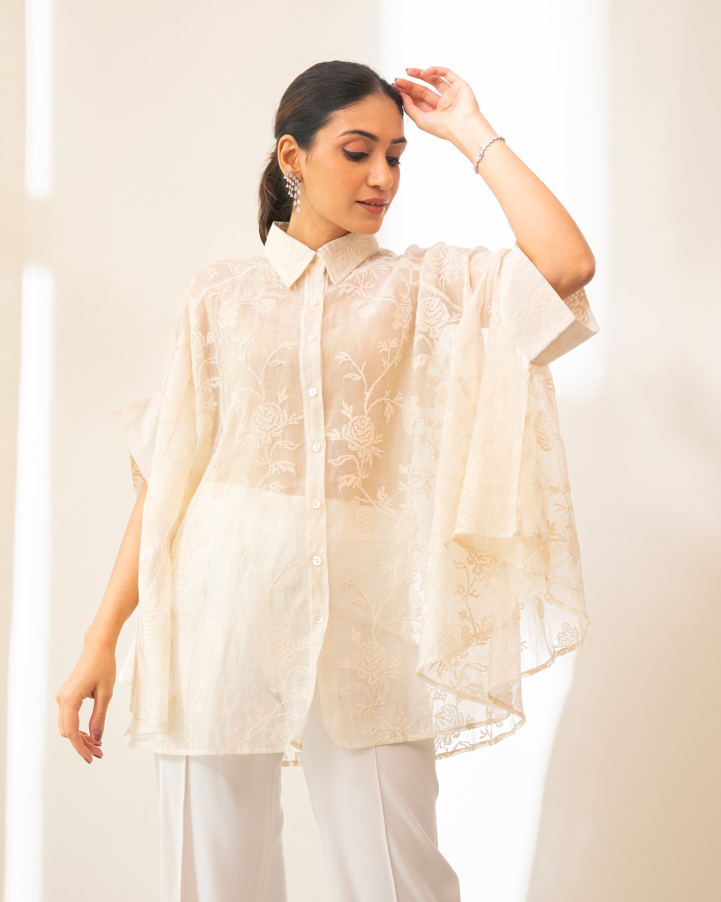Time Wrap Long Button Down Shirt