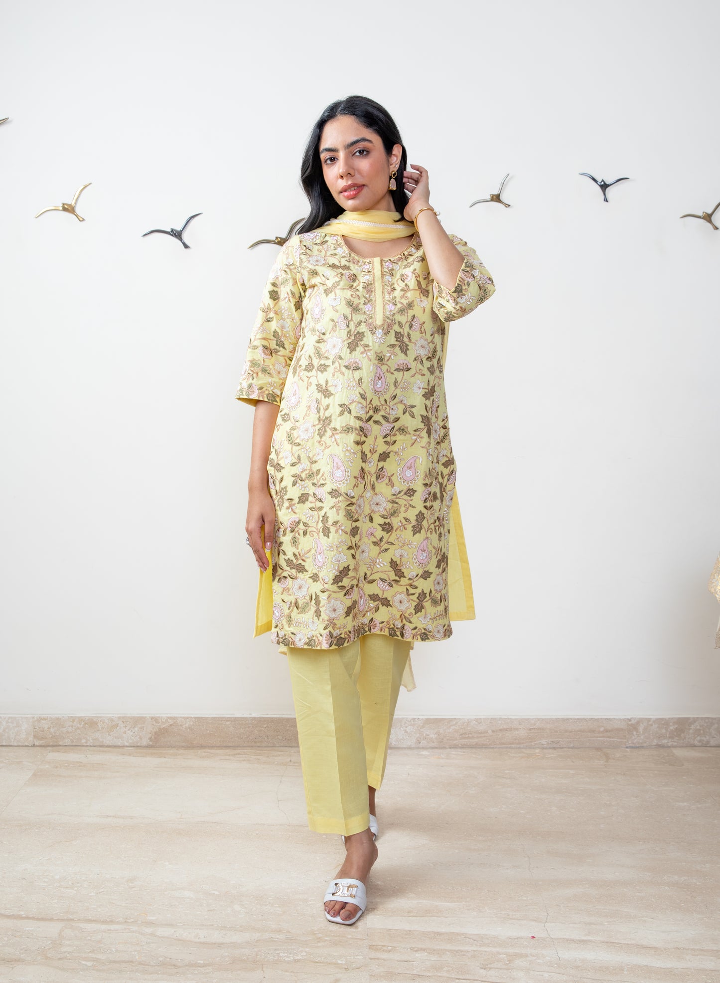 Classy Tunic Set With Chiffon Dupatta