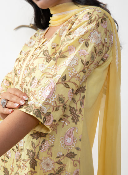 Classy Tunic Set With Chiffon Dupatta