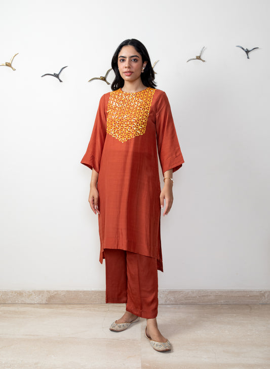 Noor rust tunic set