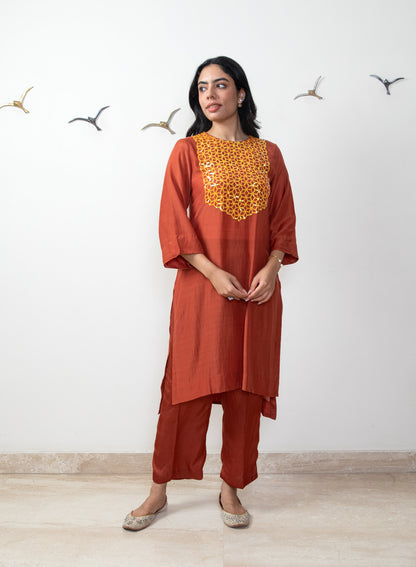 Noor rust tunic set