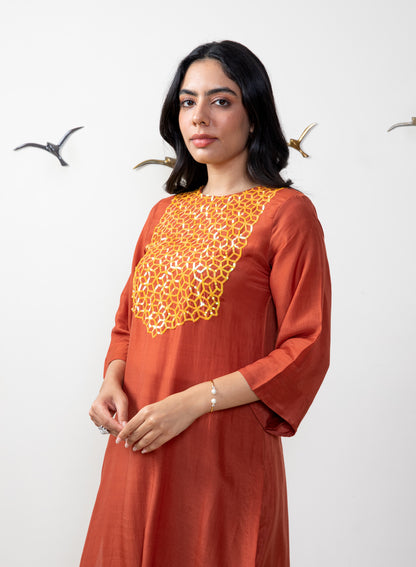 Noor rust tunic set