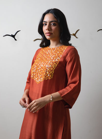 Noor rust tunic set