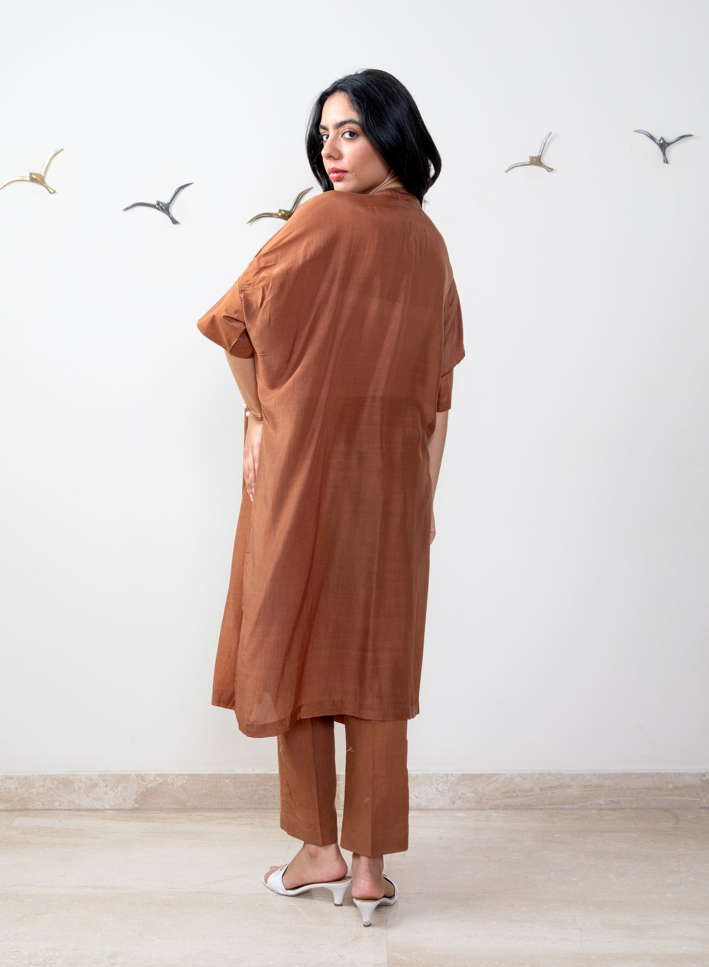 Brown bemberg silk