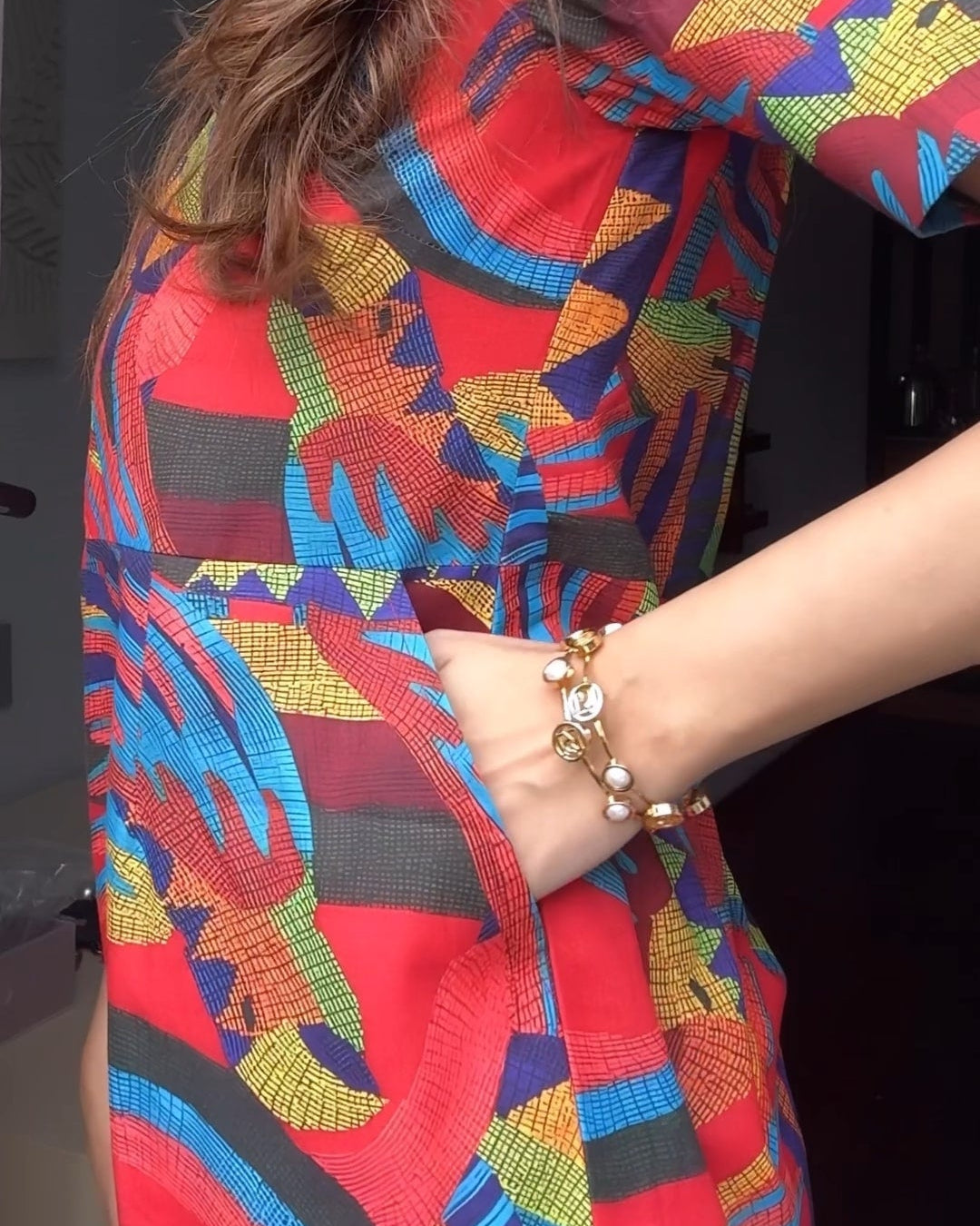 Red Dress with Digital Print