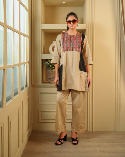 Taupe Black Color Block Set