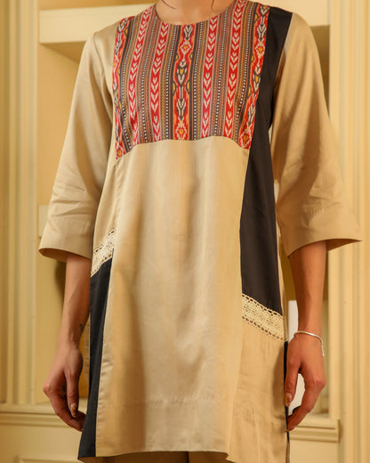 Taupe Black Color Block Set