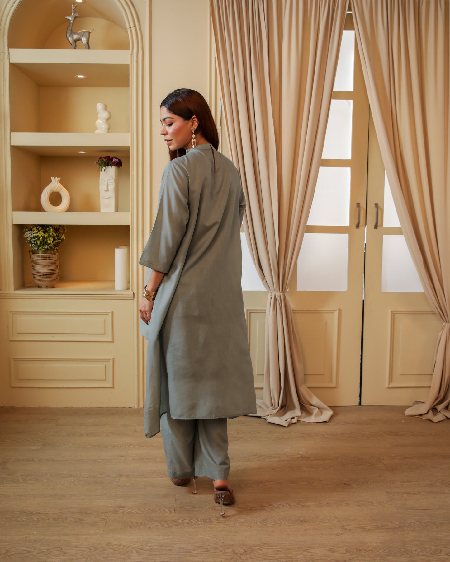 Slate Grey Drape Set