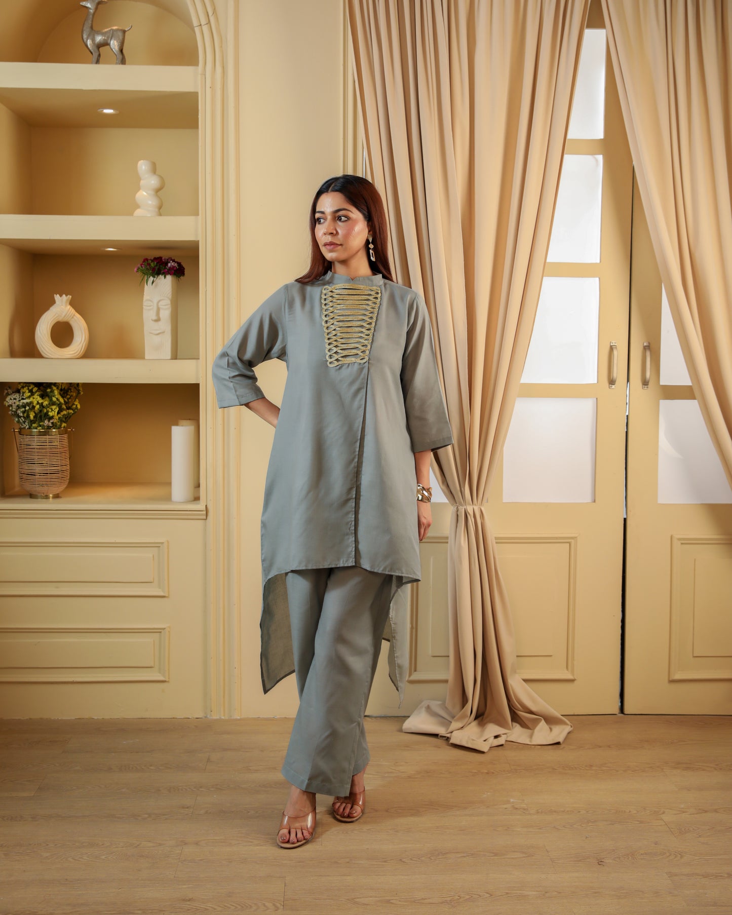 Slate Grey Drape Set