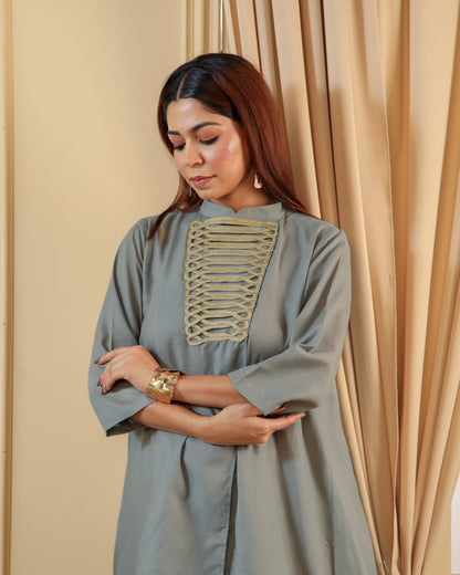 Slate Grey Drape Set