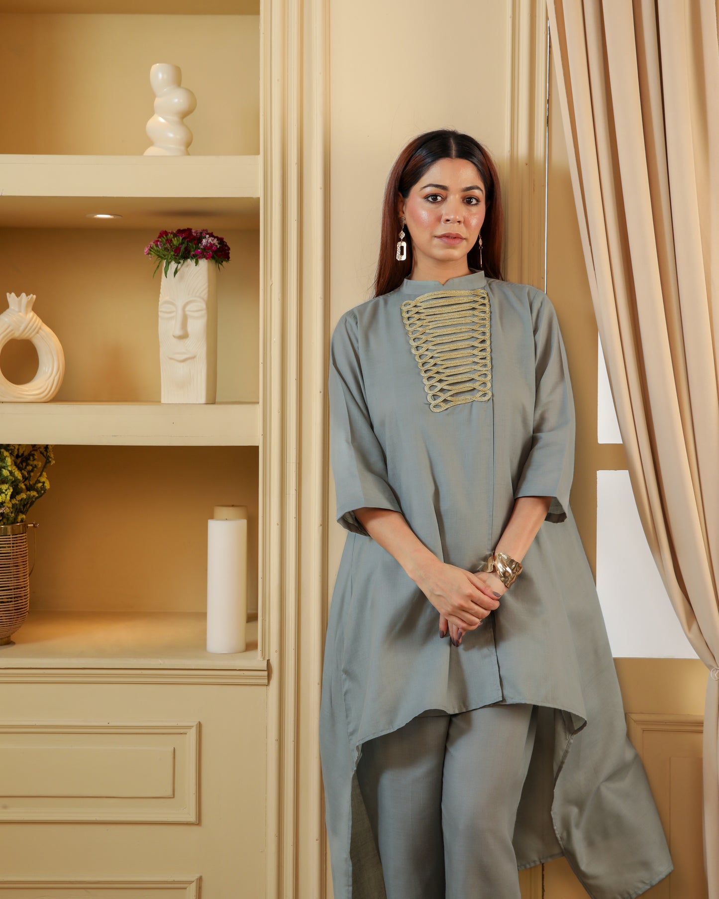 Slate Grey Drape Set