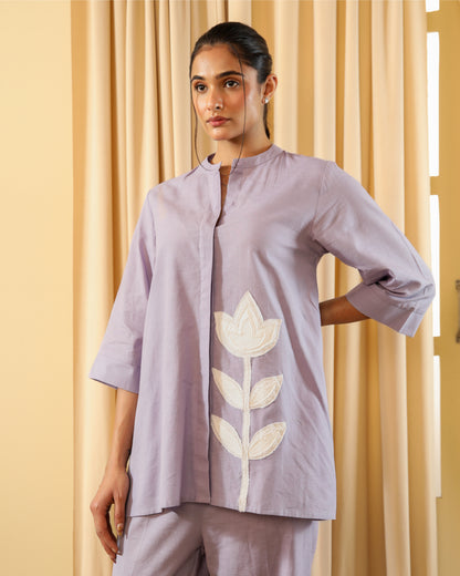 Lavender Floral Applique Set
