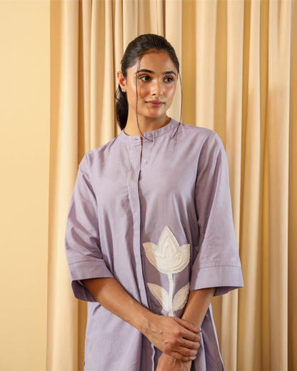 Lavender Floral Applique Set