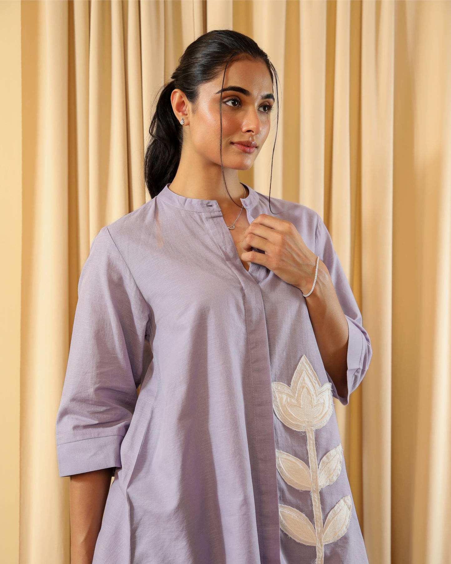 Lavender Floral Applique Set