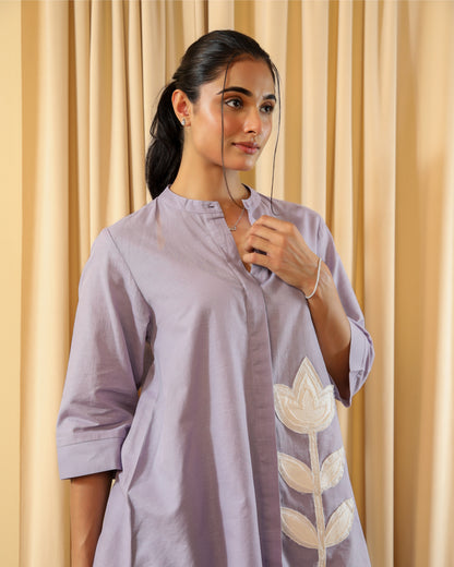 Lavender Floral Applique Set