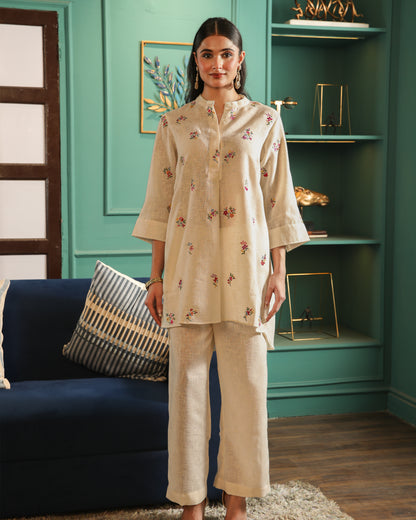 Natural Linen Tunic Set