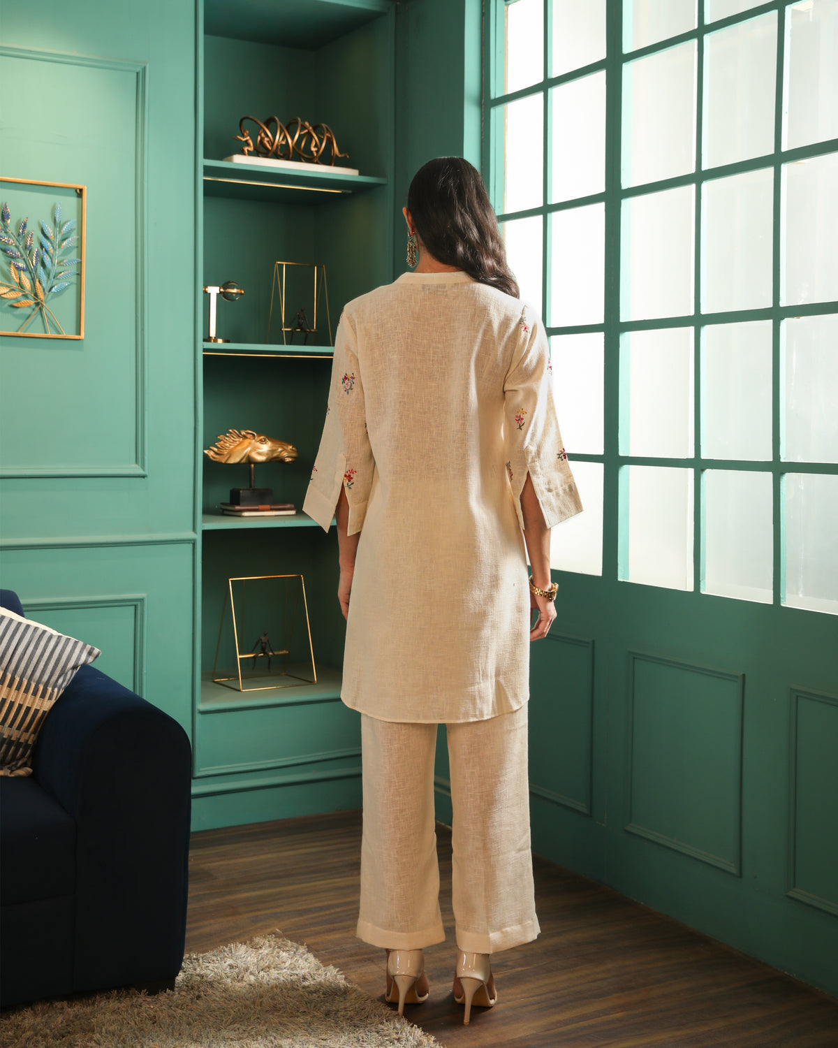 Natural Linen Tunic Set