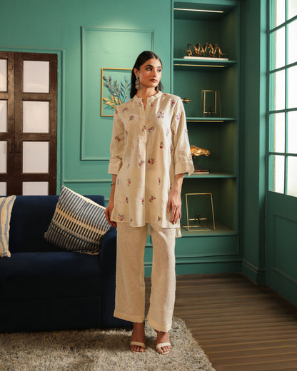 Natural Linen Tunic Set